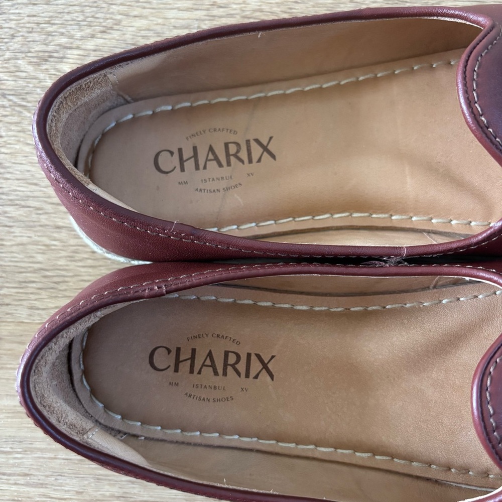 Charix Bordeaux Leather Slip On Shoes Size 40 - Picture 6 of 7